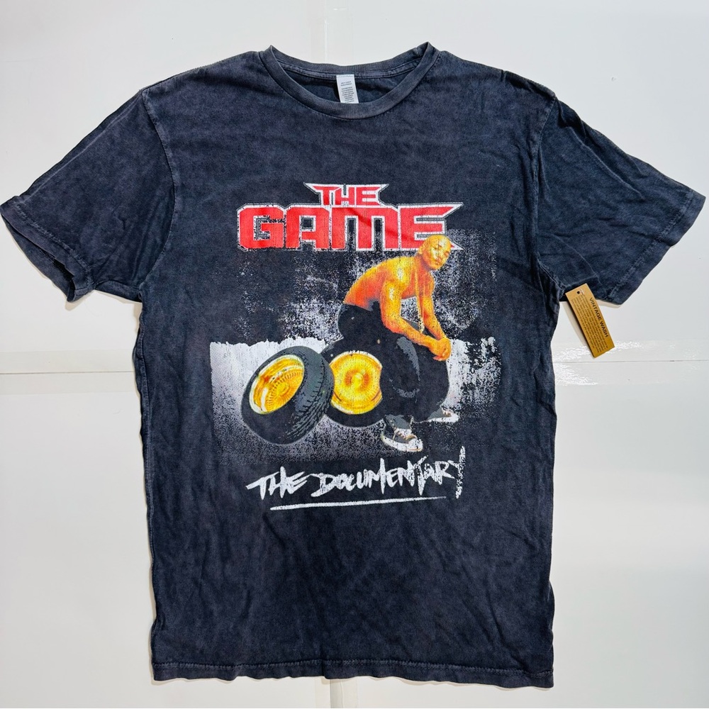 The Game The Documentary Album Washed Black Vintage Distressed Style T-Shirt